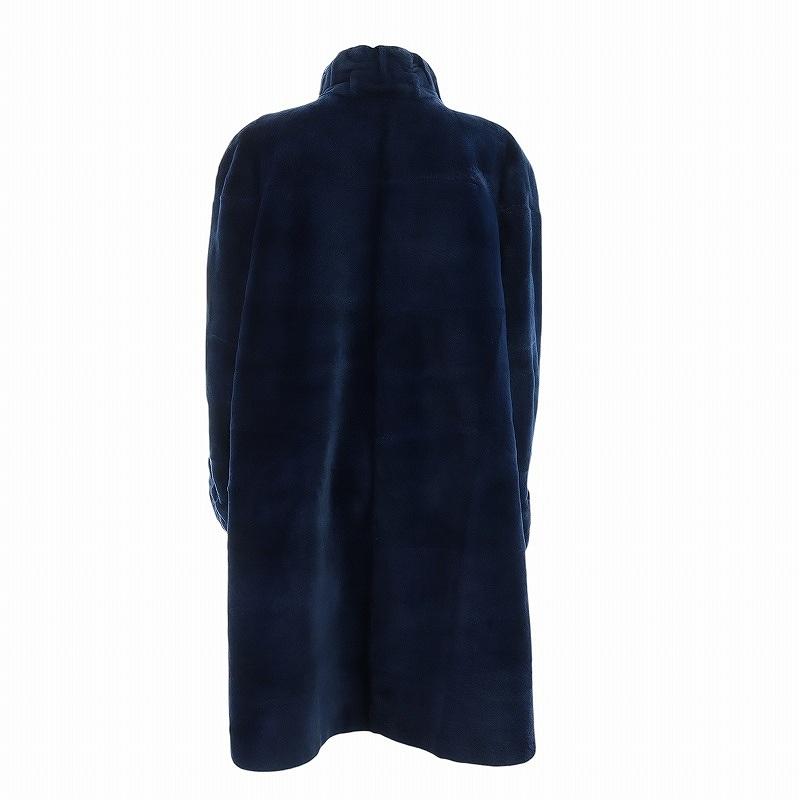 エンバ 毛皮コート シェアードミンクファー 長袖 ロング 総裏地 染毛 M