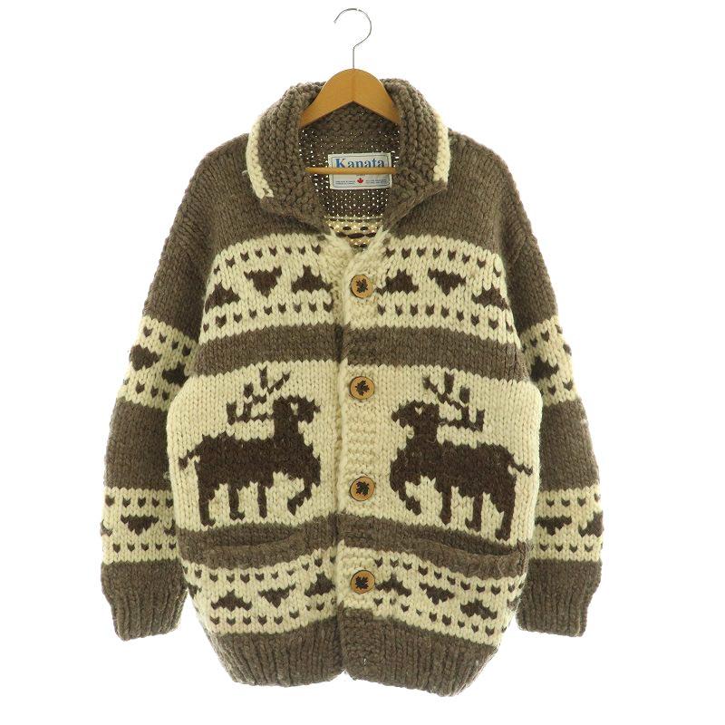 KANATA カナタ カウチンニット トナカイ柄 ブランド古着】KANATA / カナタ トナカイ柄ハンドニットウール