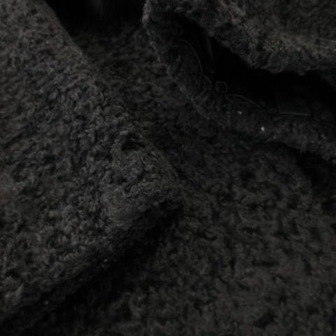 ノーブランド ファーコート ラム 衿フォックス 毛皮 ロング 11 黒