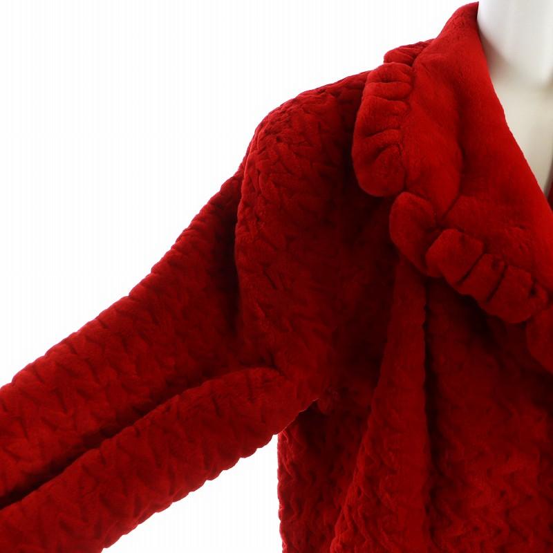 SAGA MINK  シェアードミンク レッド 裏地総柄 ミンク ファーコート 毛皮 シェアードミンク レッド 臙脂色 サガミンク