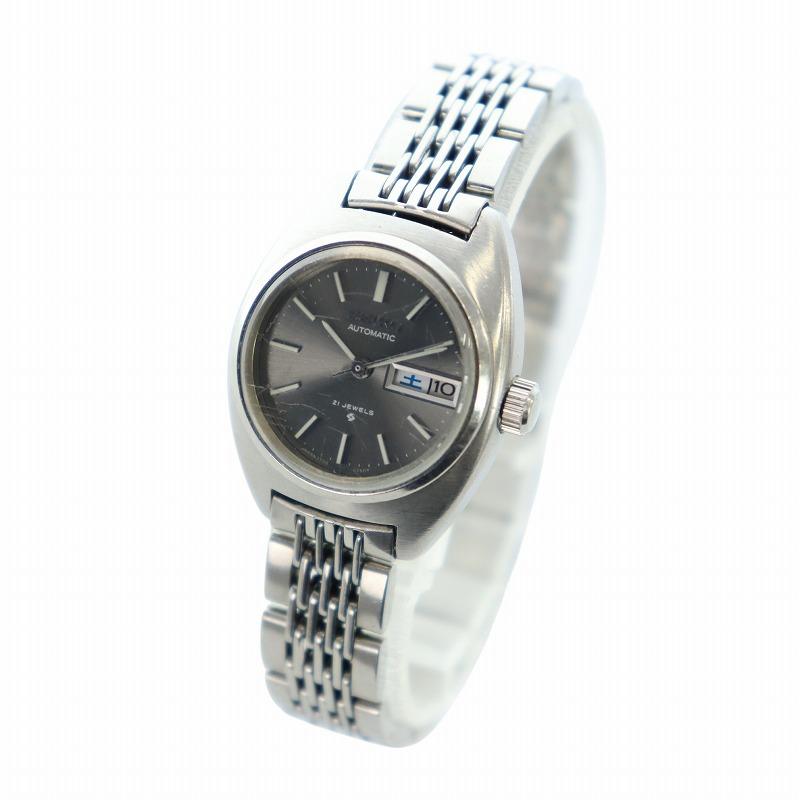 SEIKO 自動巻き腕時計 ブラック/シルバー　ジャンク品 セイコー SEIKO ジャンク品 腕時計 ウォッチ 自動巻き デイト 黒文字盤