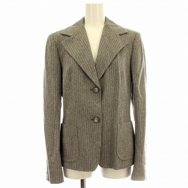 Max Mara パンツスーツ セットアップ 白タグ ストライプ 42 XL Max Mara（マックスマーラ） 白タグ スーツ セットアップ ストライプ