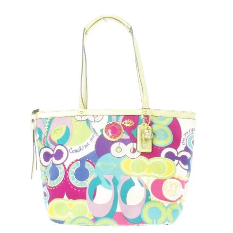 COACH（コーチ） ハンドバッグ キャンバス プリント ハク ロゴ 