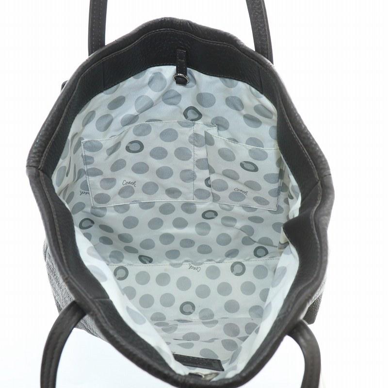 COACH コーチ トートバッグ ハンドバッグ レザー ロゴチャーム 茶  