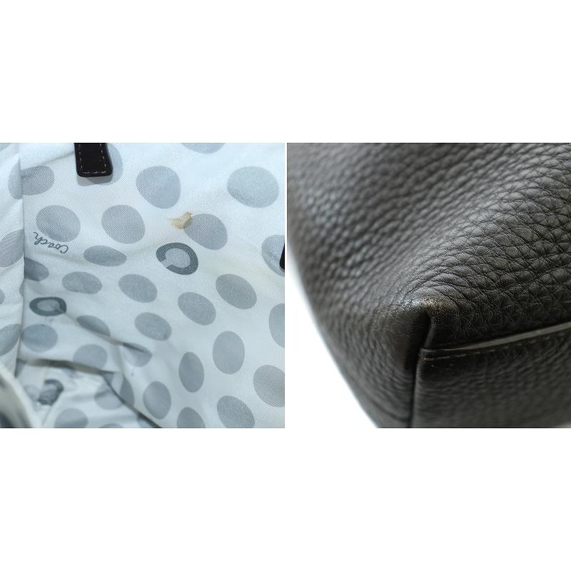COACH コーチ トートバッグ ハンドバッグ レザー ロゴチャーム 茶  