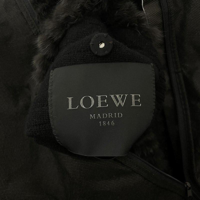 LOEWE（ロエベ） ミンクファー フード コート 毛皮 ミドル ドロー