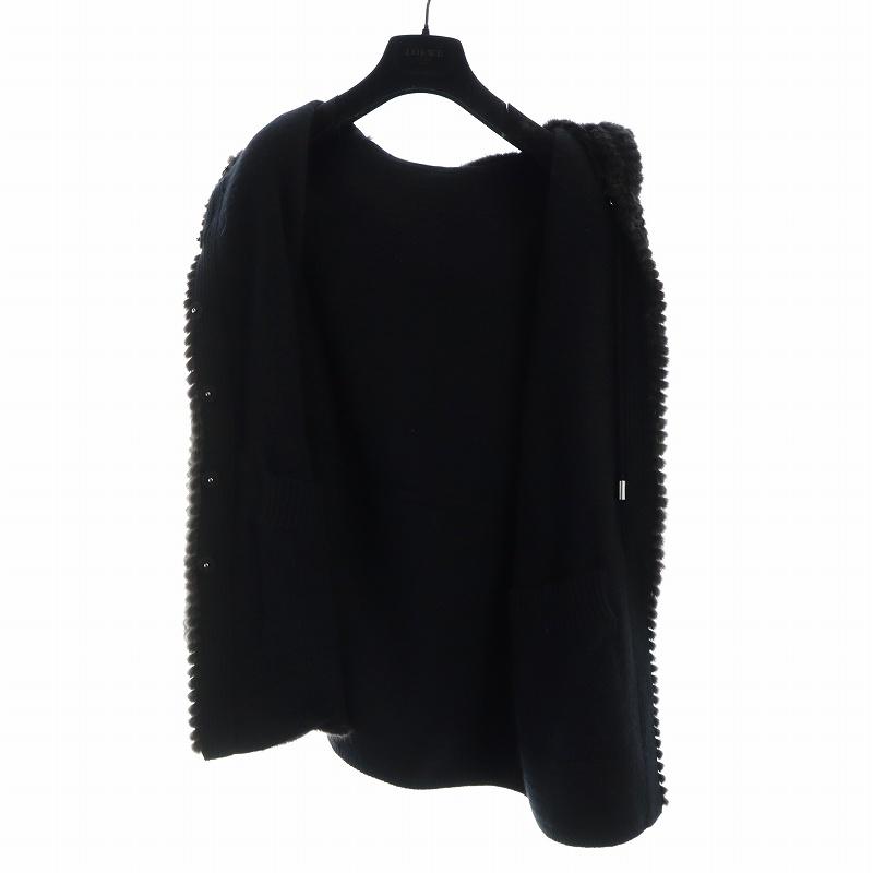 LOEWE（ロエベ） ミンクファー フード コート 毛皮 ミドル ドロー