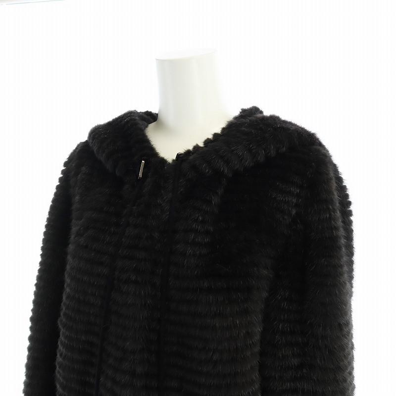 LOEWE（ロエベ） ミンクファー フード コート 毛皮 ミドル ドロー