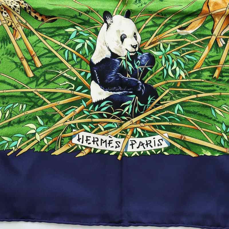 エルメス カレ90 SICHUAN 四川省 シルク スカーフ パンダ アニマル柄 エルメス カレ90 SICHUAN 四川省 シルク スカーフ パンダ