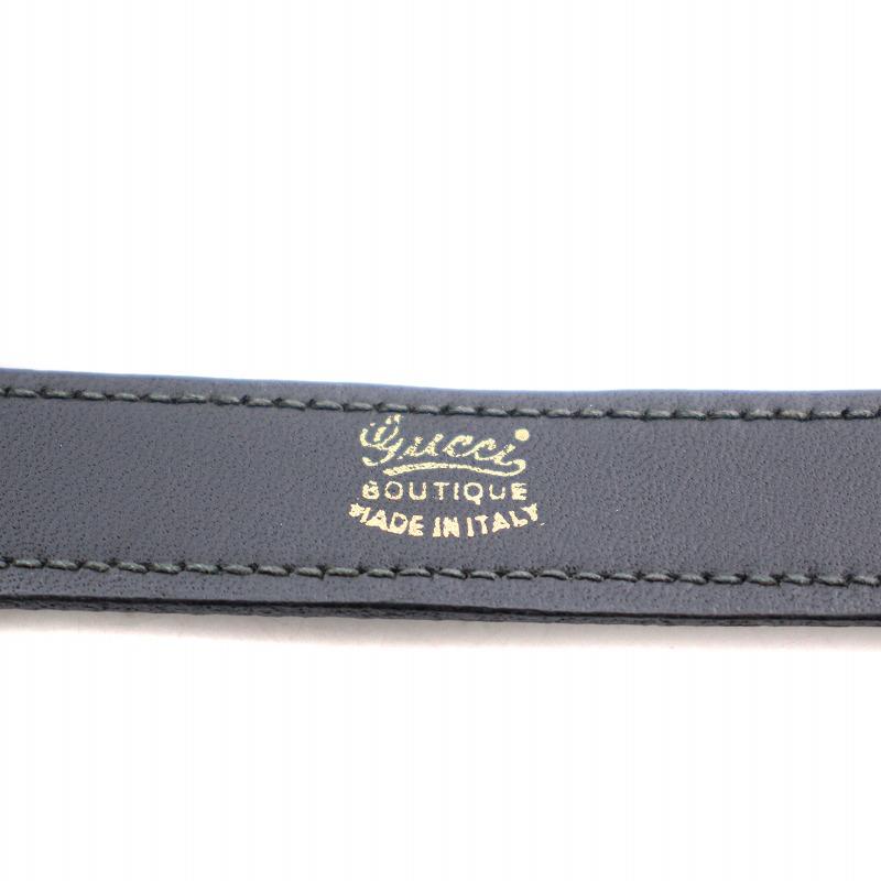 GUCCI（グッチ） ベルト レザー ロゴ スエード 95 黒 ブラック