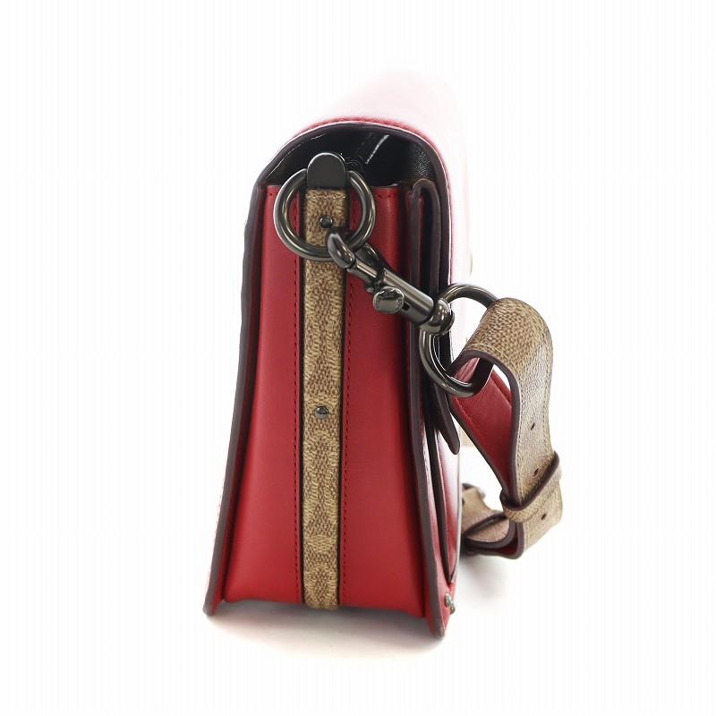 COACH ショルダーバッグ ブラウン/ダークレッド COACH - 新品 コーチ COACH ショルダーバッグ KRISTY SHOULDER
