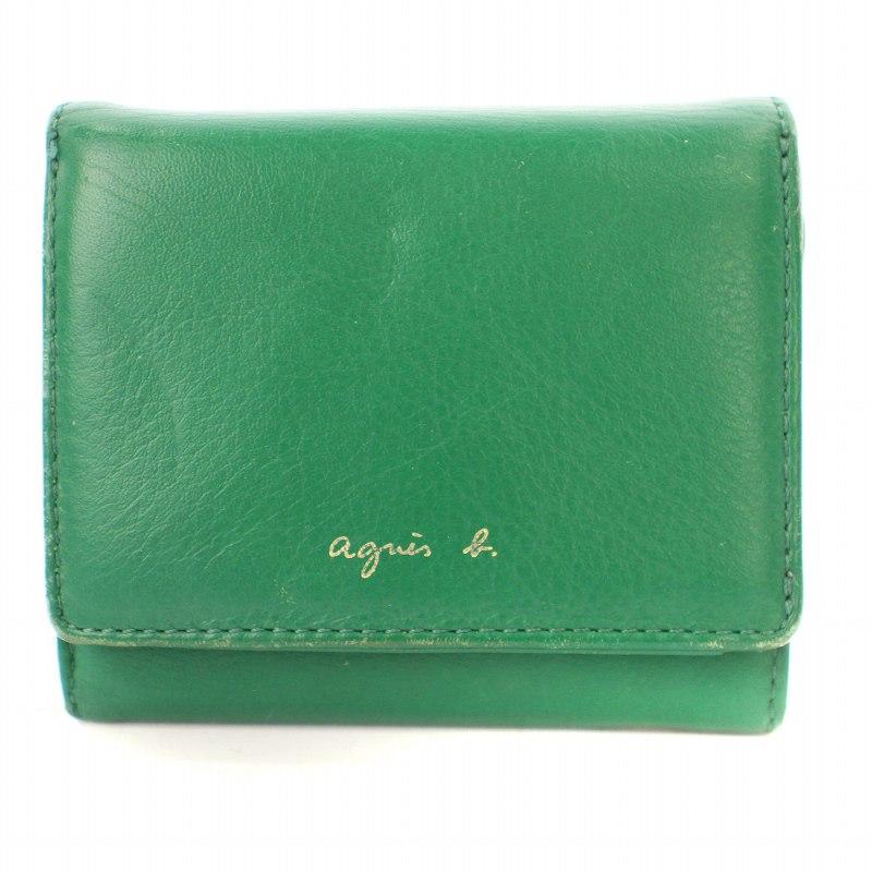 agnes b. アニエスベー 三つ折り財布 ミニウォレット レザー agnes b. アニエスベー 三つ折り財布 ミニウォレット レザー