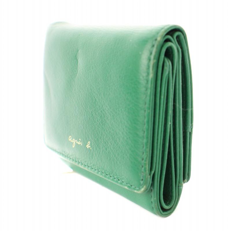 agnes b. アニエスベー 三つ折り財布 ミニウォレット レザー agnes b. アニエスベー 三つ折り財布 ミニウォレット レザー