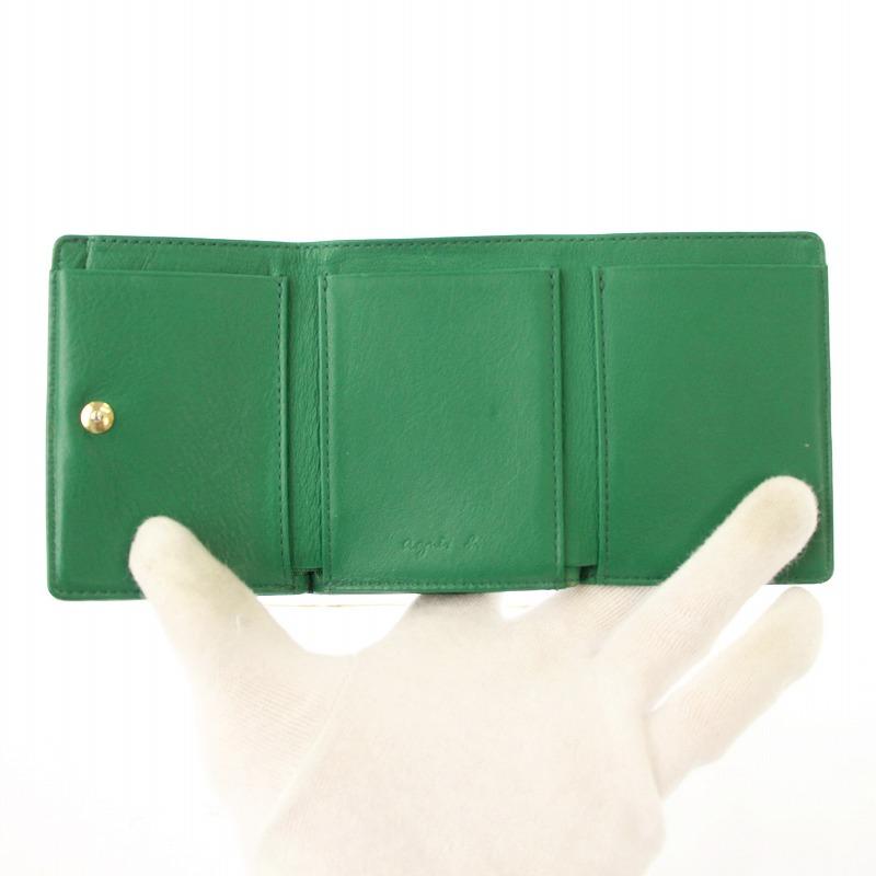agnes b. アニエスベー 三つ折り財布 ミニウォレット レザー agnes b. アニエスベー 三つ折り財布 ミニウォレット レザー
