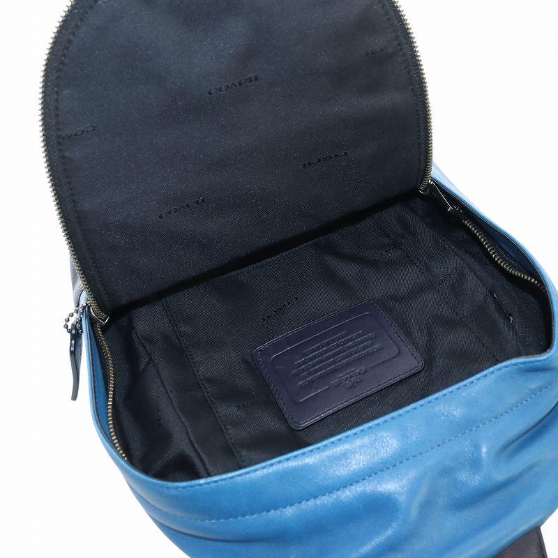 COACH レザー ボディバッグ ネイビー 美品 ショルダー 正規品 COACH（コーチ） ボディバッグ ショルダーバッグ 斜め掛け レザー ロゴ