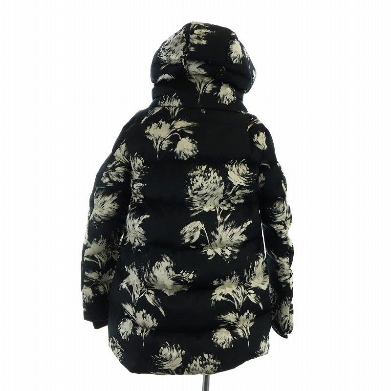 ヘルノ HERNO ダウンジャケット Brushed Print Satin A-Line Hi-Lo w