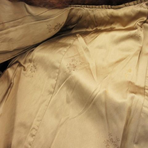 ノーブランド ファーコート ミンクファー 毛皮 ミドル丈 ヘリンボーン