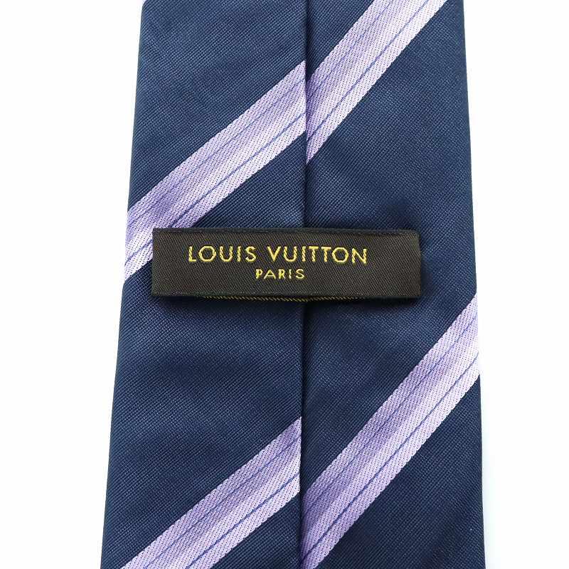 LOUIS VUITTON ネクタイ 小紋柄 ワイドタイ ロゴ 絹 シルク 黒 LOUIS VUITTON（ルイ・ヴィトン） ネクタイ ワイドタイ 小紋柄 総柄