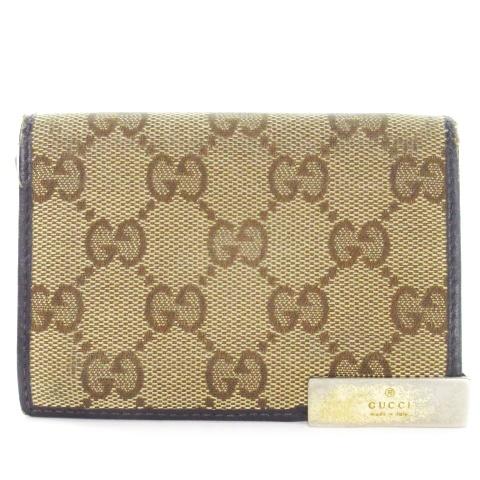 【良品】GUCCI ラウンドファスナーパスケース付きケースGG柄 ❤︎ GUCCI グッチ パスケース 定期入れ カードケース キャンバス 二