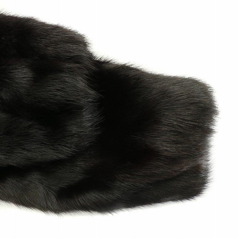 【中古】ランブルトンオンワード Rambulton Onward ファーコート スタンドカラー ミドル丈 ミンクファー 毛皮 11 茶 ランブルトン Rambulton オンワード Onward ファーコート 毛皮コート