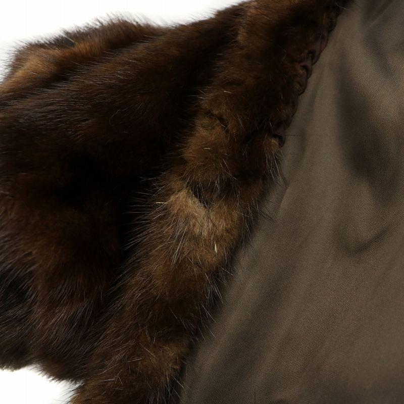 LoganFur SAGA MINK 毛皮コート　ミンクコート　ブラウン　13号 サガミンク 金サガ ファーコート 毛皮コート ミンク ロング ティペット