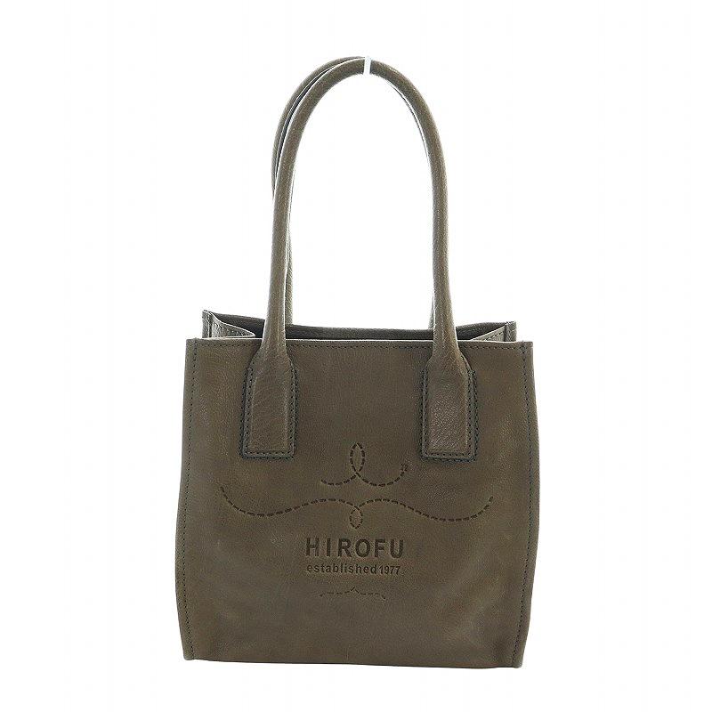 ☆開店セール☆ 人気 良品 ヒロフ レザー ロゴエンボス トートバッグ HIROFU / ヒロフ 【フォルトゥーナ】レザートートバッグ M 本革