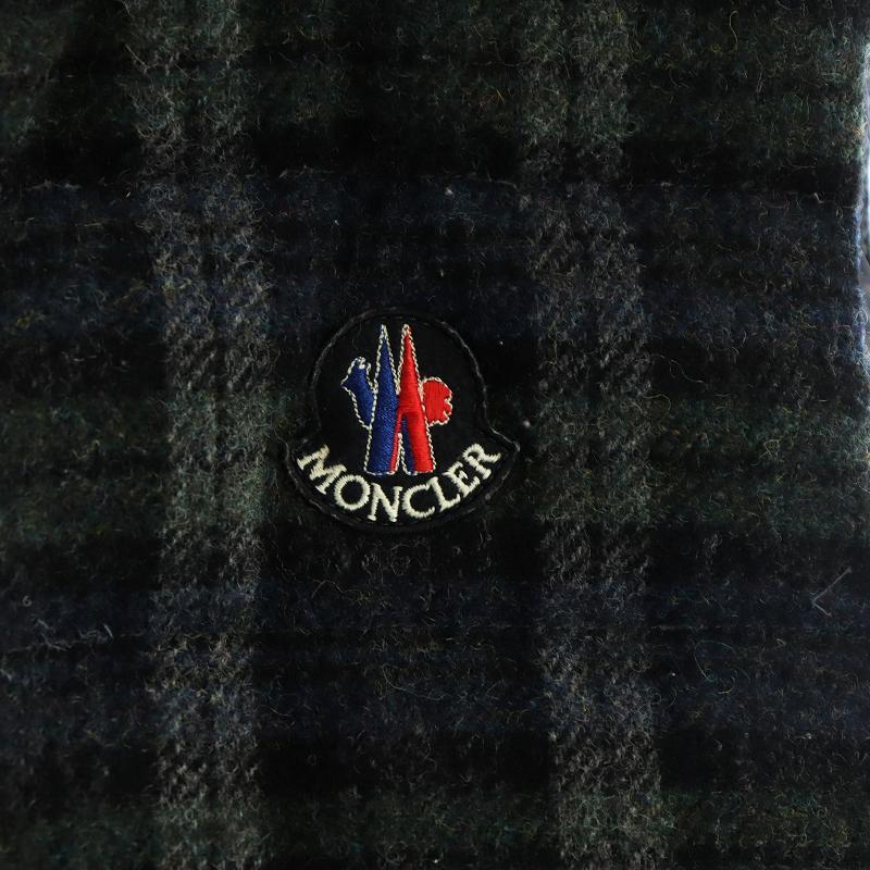 【中古】モンクレール MONCLER CHABRE ダウンベスト ジップアップ チェック柄 ツイード 0 XXS 緑 グリーン MONCLER（モンクレール） MONCLER CHABRE ダウンベスト ジップアップ