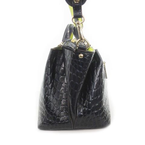 【美品】モーダプリンチペ　ブラックレザーショルダーバッグ モーダプリンチペ Modaprincipe ショルダーバッグ ハンドバッグ 2way