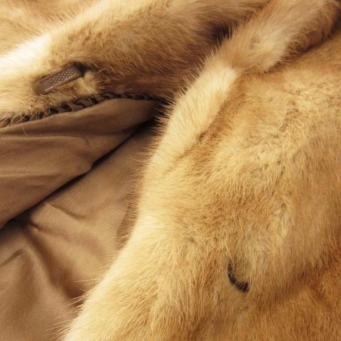 【中古】ノーブランド ファーベスト ミンクファー 毛皮 フロントフック 11 L 茶 ブラウン /MN17 ■GY18 レディース ノーブランド ファーベスト ミンクファー 毛皮 フロントフック 11 L 茶