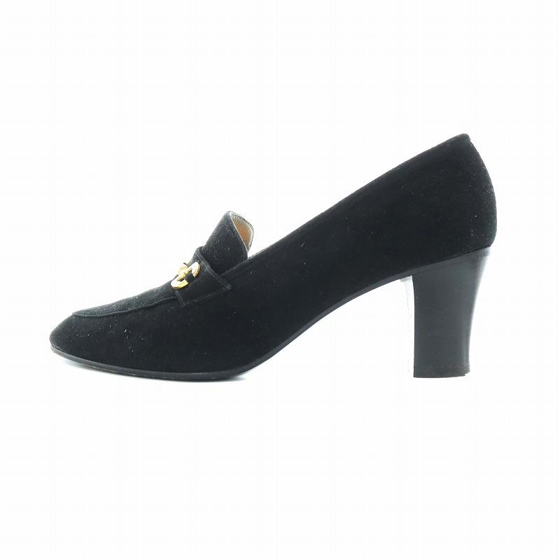 セリーヌ チャンキーヒール パンプス CELINE セリーヌ パンプス スエード ホースビット チャンキー