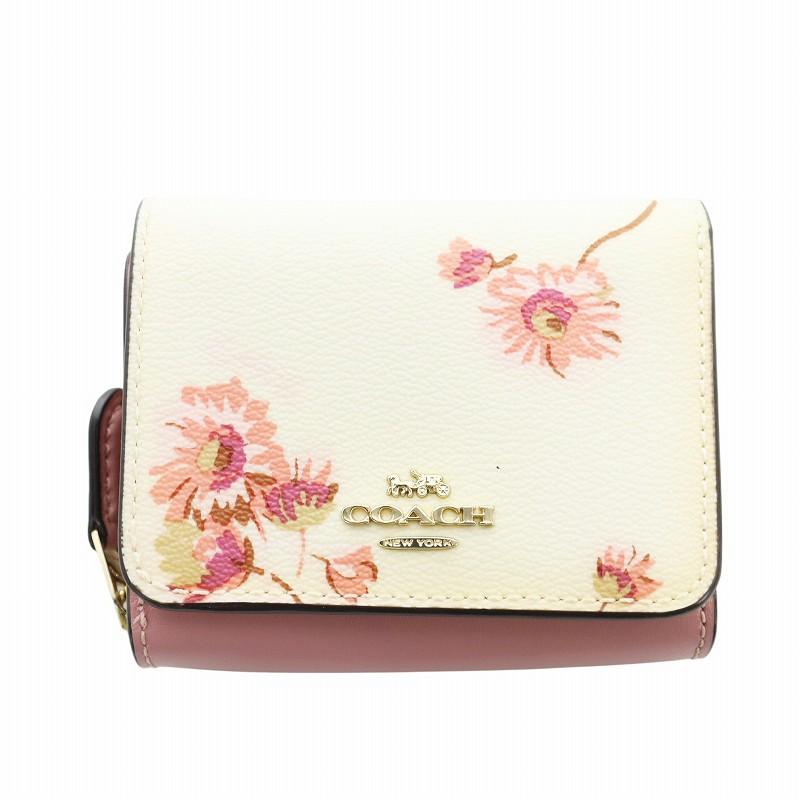 COACH コーチ 三つ折り財布 ウォレット ロゴ ミニ 花柄 レザー COACH コーチ 三つ折り財布 ウォレット ロゴ ミニ 花柄 レザー
