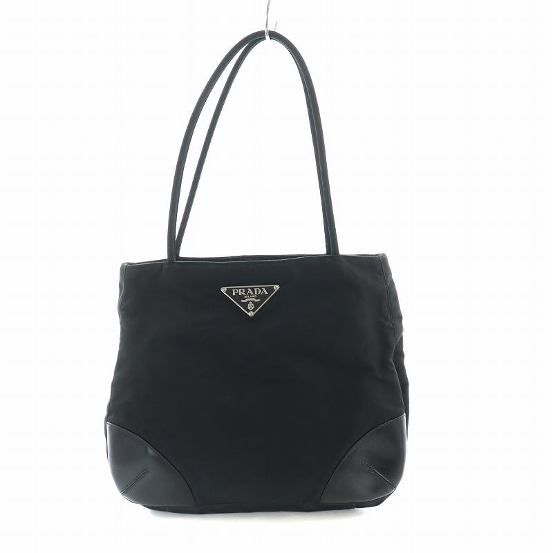 PRADA プラダ ハンドバッグ トート ナイロン レザー 三角プレート ロゴ 