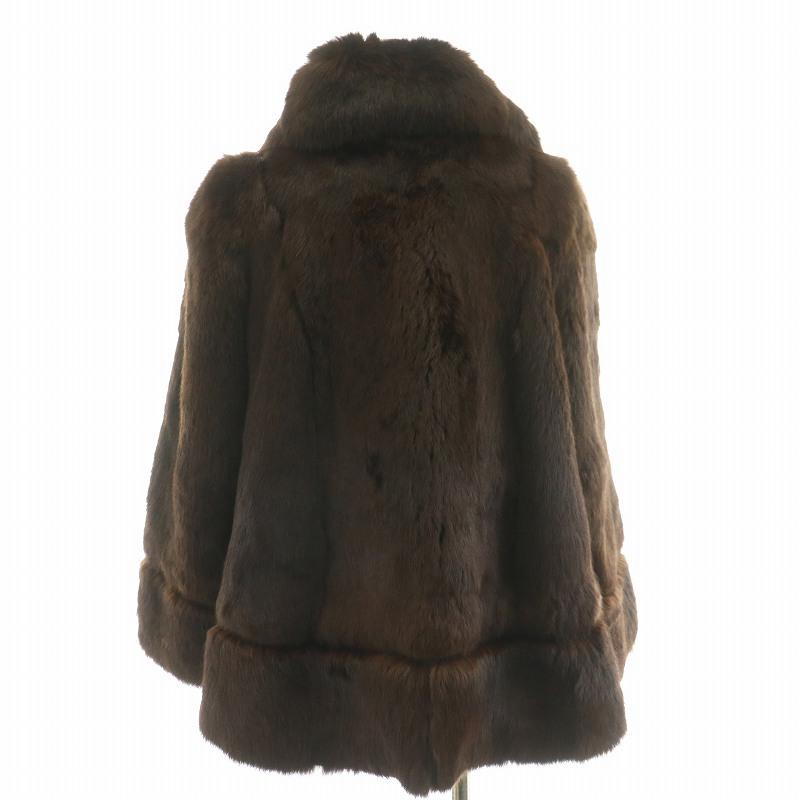 オズファー OSFUR ファーコート 毛皮コート ヌートリア ハーフ 茶