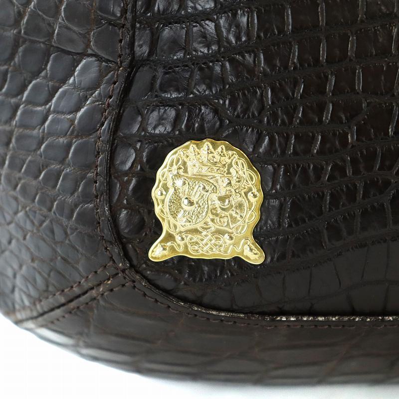 ✨ADMJ✨アクセソワ✨2WAY✨ロゴ✨ゴールド金具✨クロコレザー✨ハンドバッグ ADMJ アクセソワ Accessoires De Mademoiselle ハンドバッグ