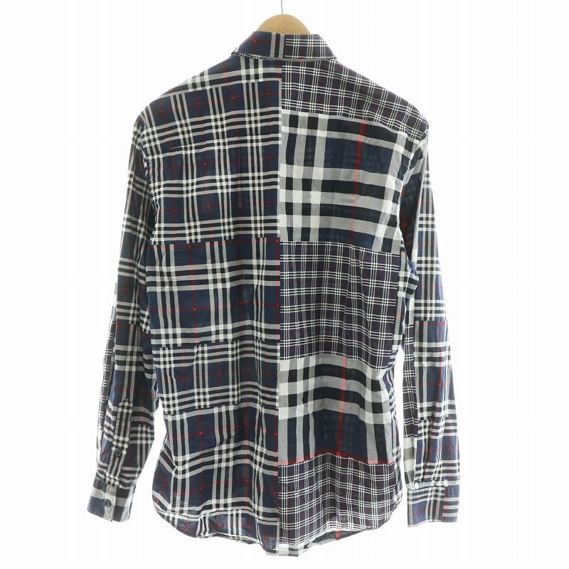 BURBERRY LONDON バーバリー メガチェック 長袖シャツ LL/ネイビー系 