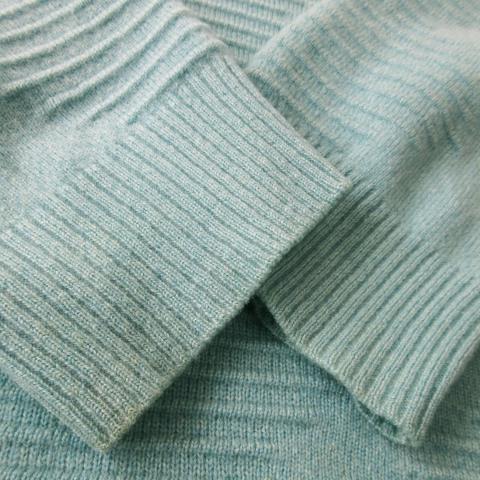 ブリオーニ BRIONI カシミヤ ニット セーター ハイネック 長袖 M 青