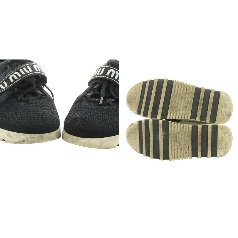 【極美品】MIU MIU スニーカー miu ミュウミュウ miumiu ブラック MAGLIA ニット スニーカー