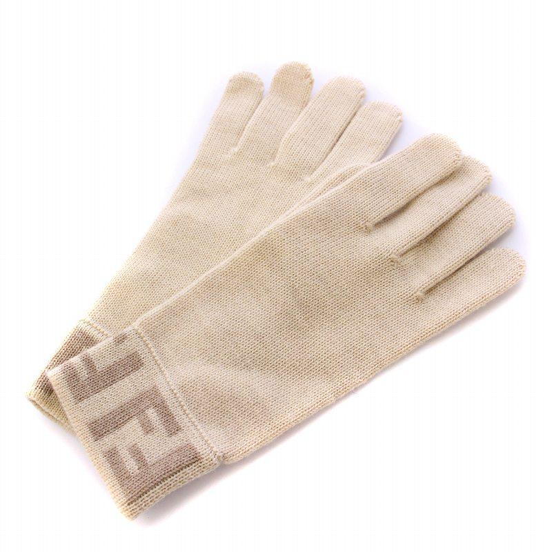 FENDI（フェンディ） FENDI 2点セット ニット帽 帽子 手袋 五本指 ロゴ