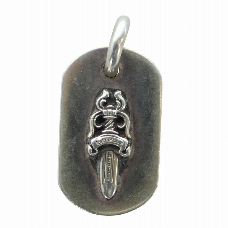 CHROME HEARTS ドッグタグ ダガー ネックレス クロムハーツ フレア ダガー ドッグタグ S シルバーネックレス