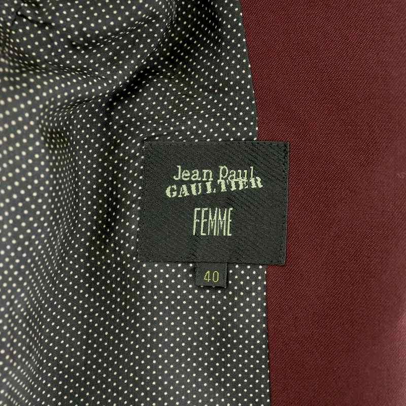 【中古】ジャンポールゴルチエ ファム テーラードジャケット ウール ジップアップ ノーベント 40 ワインレッド ジャンポールゴルチエ ファム Jean Paul GAULTIER FEMME テーラード