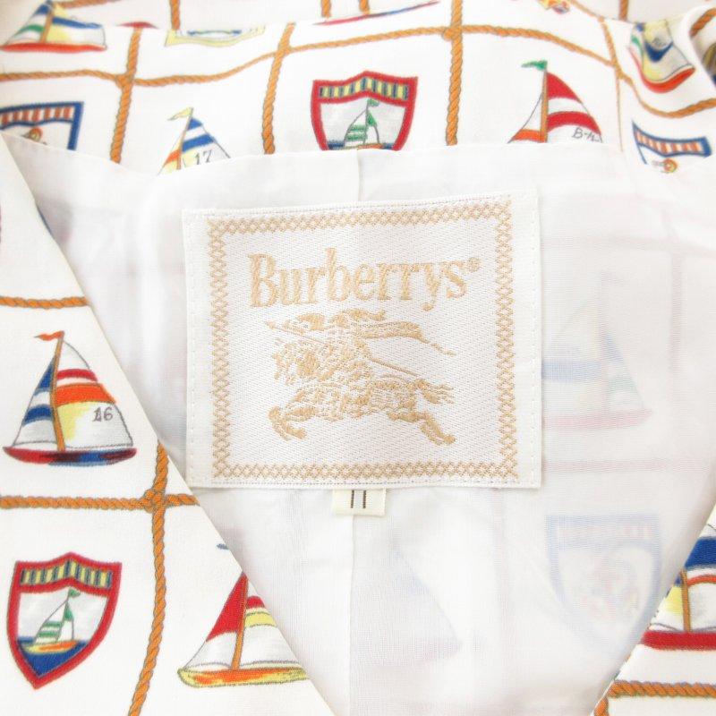 バーバリーズ Burberrys ヴィンテージ ベスト ジレ 総柄 11 白 