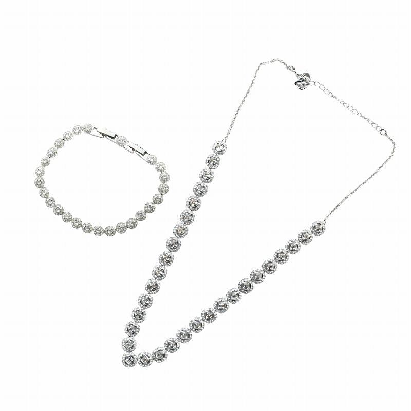 Swarovski シルバー ネックレス & ブレスレット セット