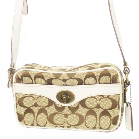 COACH（コーチ） ショルダーバッグ ポシェット キャンバス レザー 革 