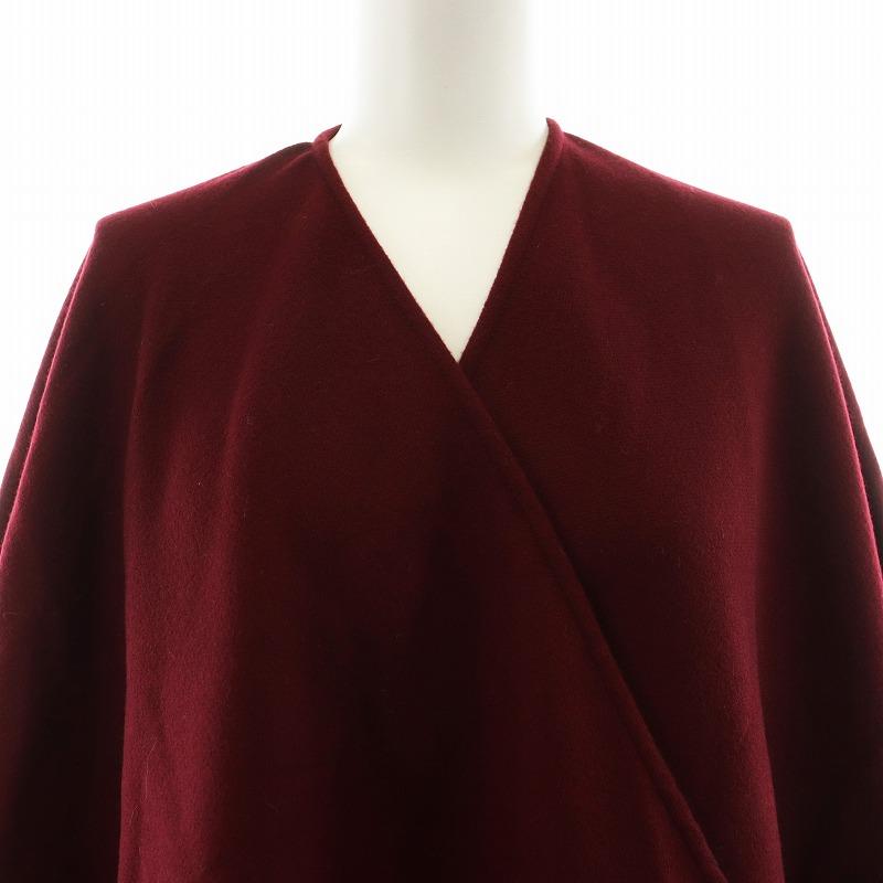BURBERRY レッド チェック柄 ポンチョ BURBERRY（バーバリー） ウールケープ ポンチョ チェック柄 140cm