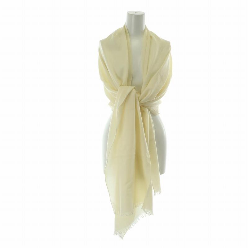 GUCCI　大判ストール　ショール　gg シルク　コットン GUCCI（グッチ） 大判ストール ショール 絹混 シルク混 GG柄 フリンジ