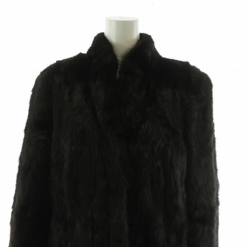 ファーコート ミンクファー アウター ロング 毛皮 11 ブラウン /NQ