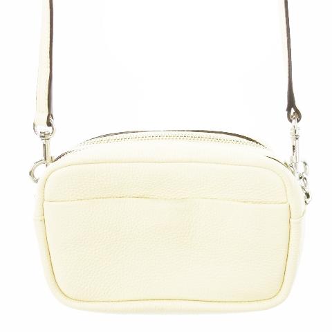 トリーバーチ 白エナメルレザー 斜めがけクロスボディショルダーバッグ