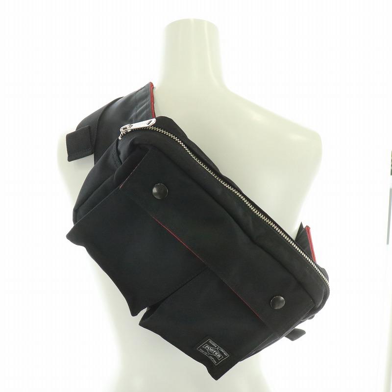 PORTER × iLS ポーター ボディバッグ 黒　吉田カバン PORTER ポーター ×ILS エルファイン 吉田カバン ウエストバッグ ボディ