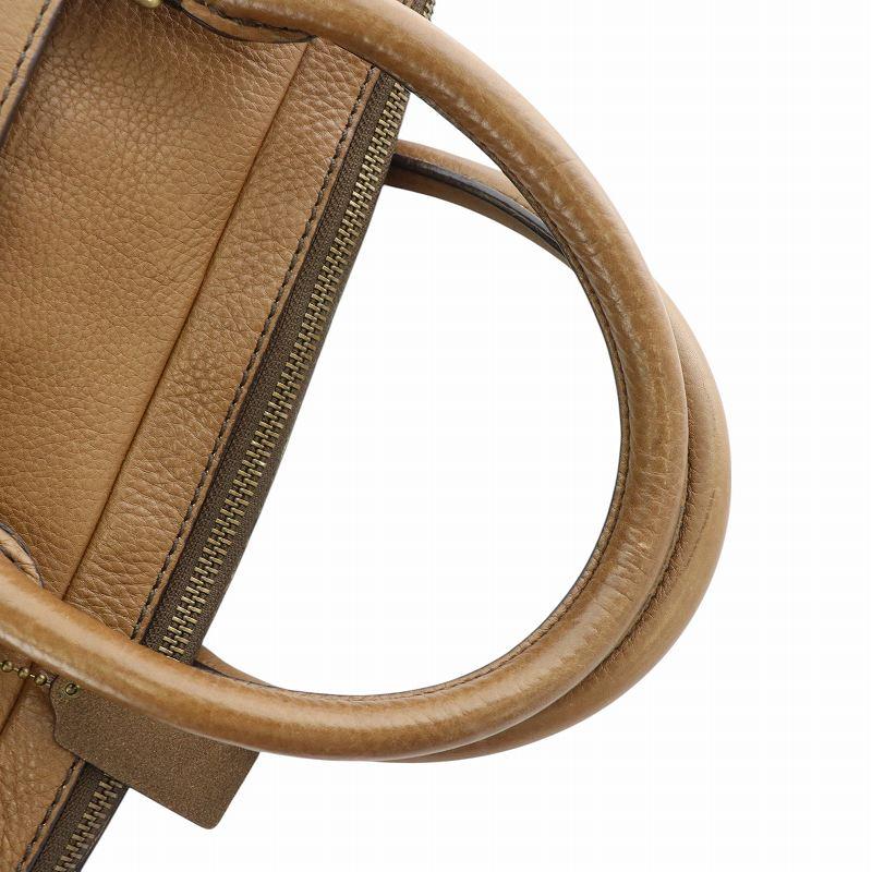 COACH コーチ ブリーフケース ビジネスバッグ レザー ロゴ 茶