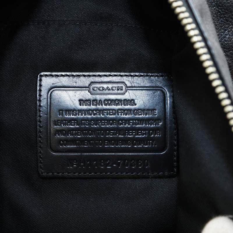美品✨　COACH トンプソン　ボディバック　黒　70360 COACH（コーチ） トンプソン ボディバッグ ロゴ レザー 黒 ブラック